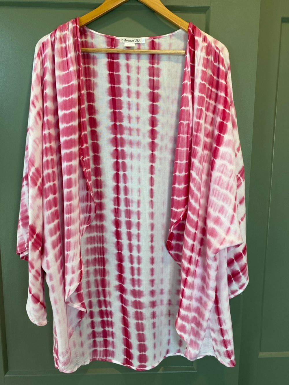 Z. Avenue USA Pink Tie-Dye Open Front Wrap